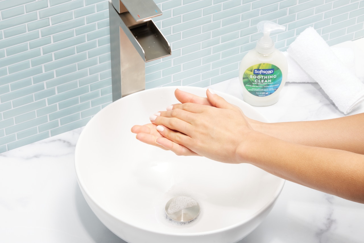 Hands in the sink
