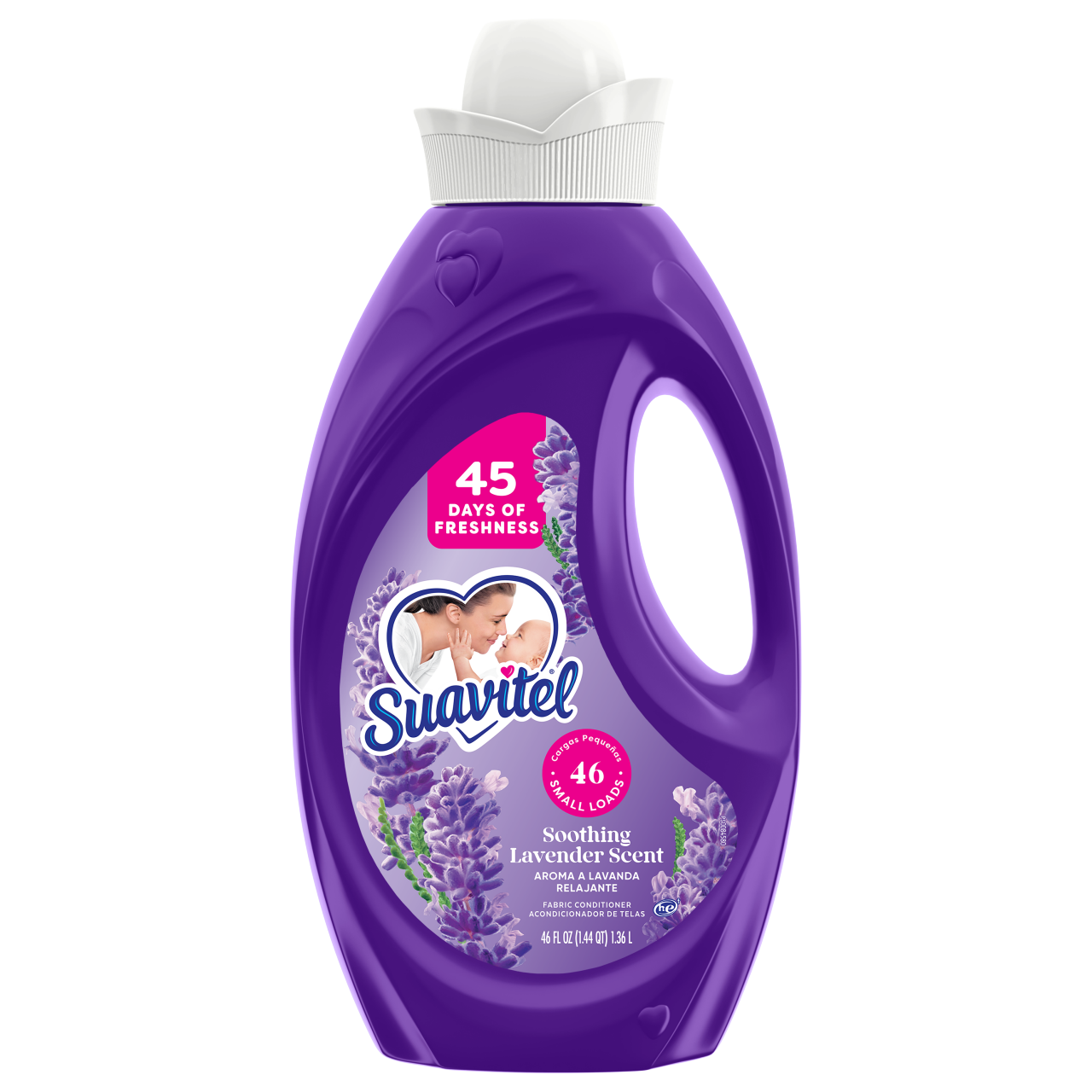 Purple bottle of Suavitel Liquid Fabric Conditioner