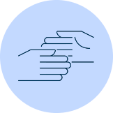 Icon showing two hands touching, representing "Helping Millions of Homes".