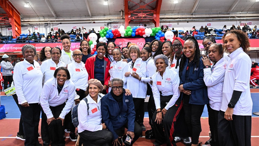 Group of women celebrating the Colgate Games