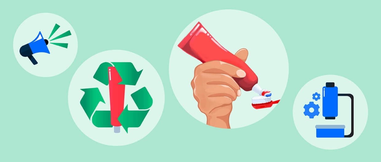 illustartions depicting recyclabletube qualities