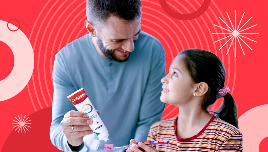 father and daugther smiling